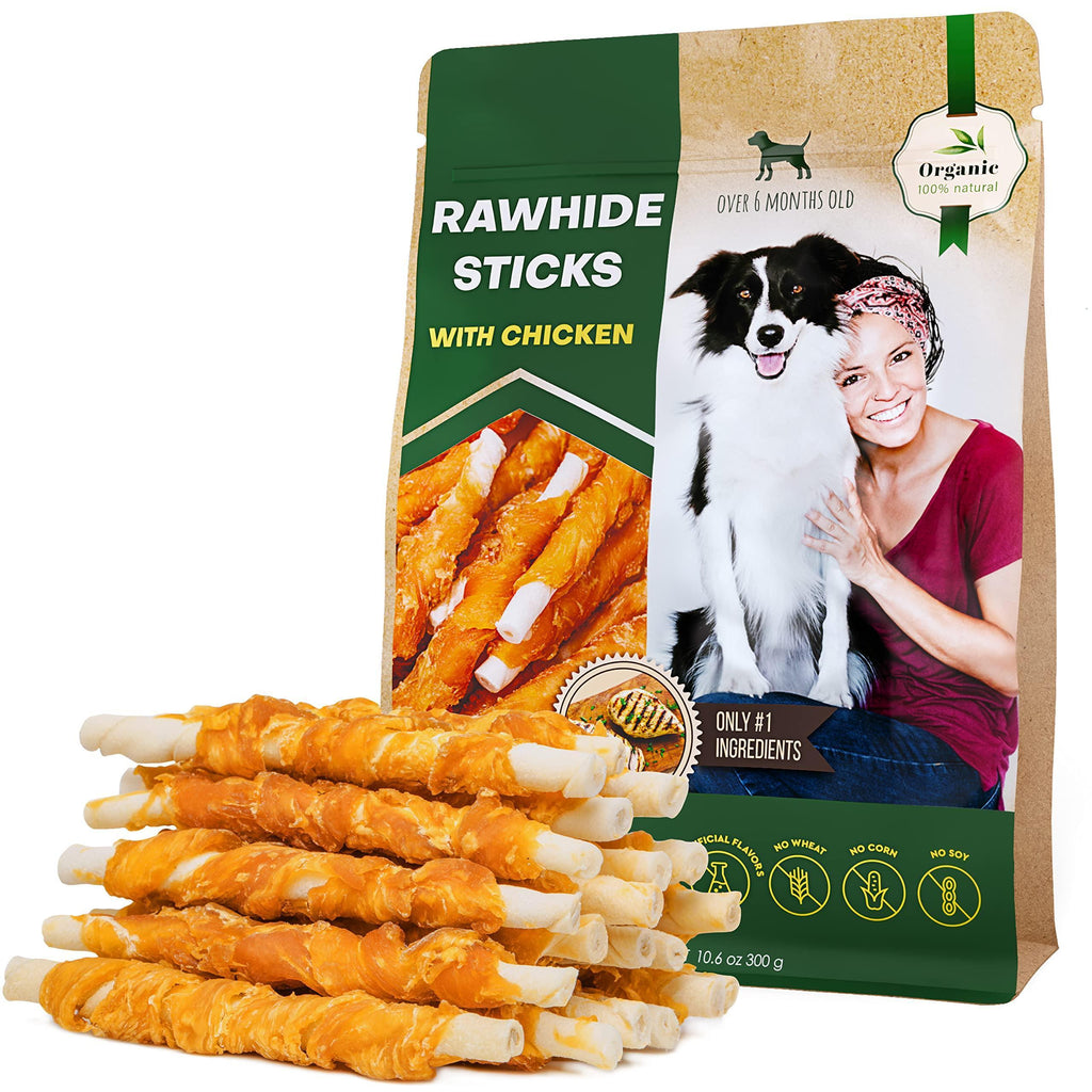 PawPremium Chicken-Wrapped Rawhide Sticks