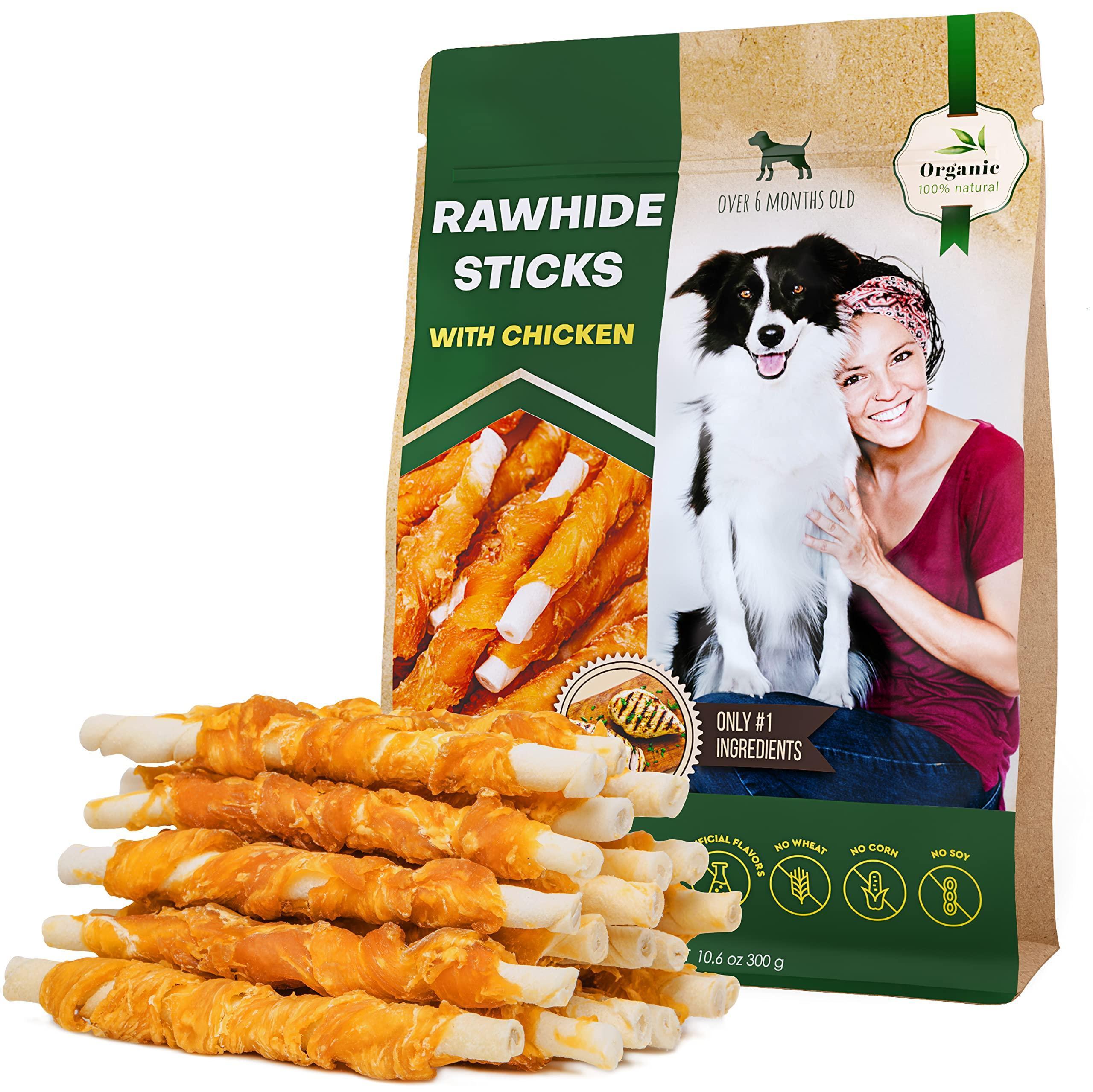 PawPremium Chicken-Wrapped Rawhide Sticks