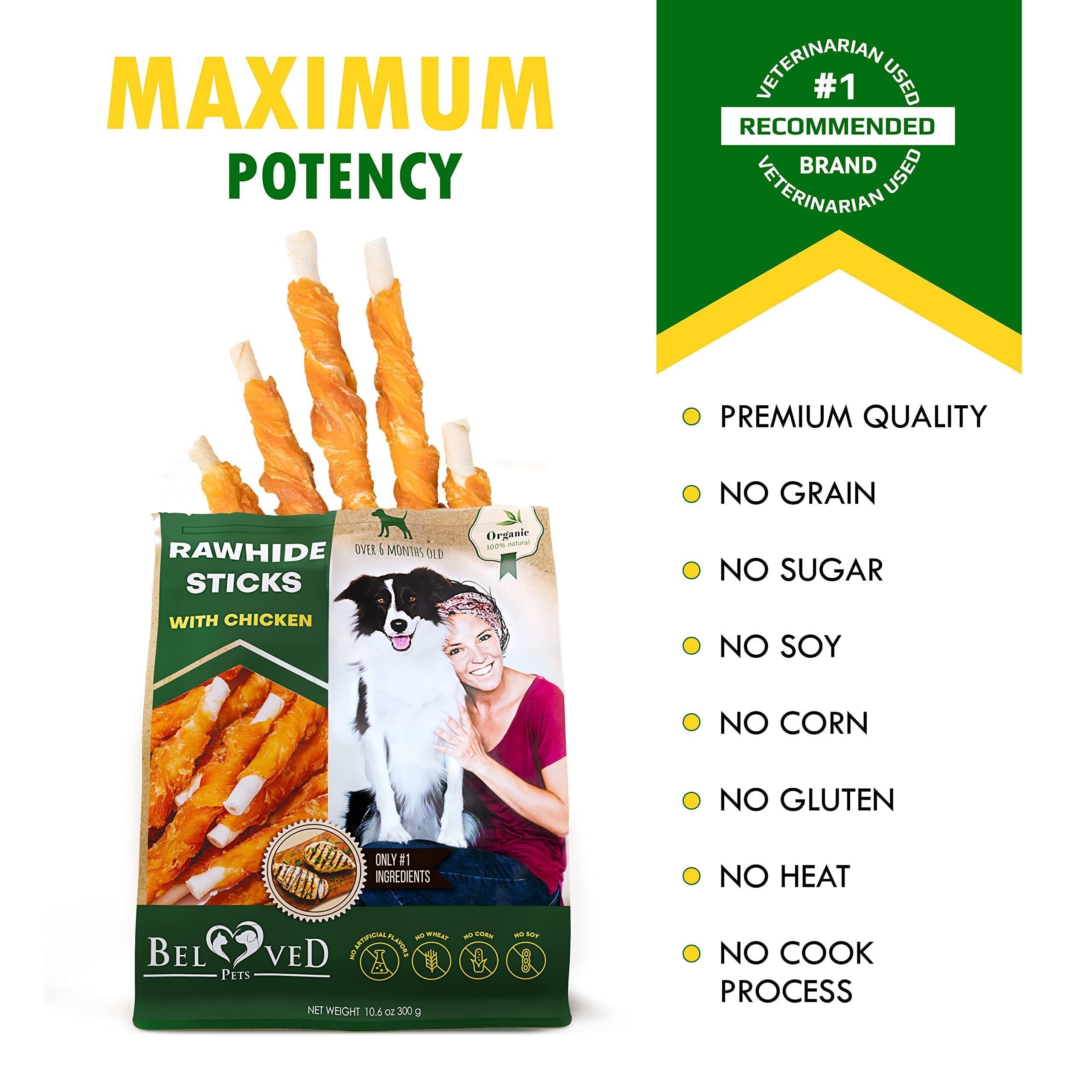 PawPremium Chicken-Wrapped Rawhide Sticks